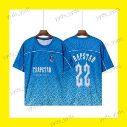 Men's T-Shirts Trapstar Logo Oblique Number 23 Basketball Shirt Soccer Jersey Gradual Colour Change Sports Short Sleeve T-shirt Men's Breathable T230327