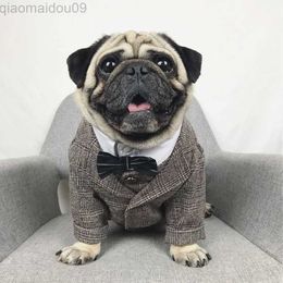 Dog Apparel Gentleman Pet Dog Clothes Wedding Suit Vest Set Formal Shirt For Small Medium Large Dogs French Bulldog Puppy Outfit Pug Costume AA230327