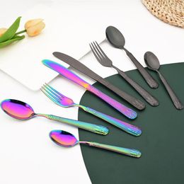 Flatware Sets 4/8/16/24Pcs Tableware Kitchen Dinner 304 Stainless Steel Luxury Wheat Ears Dinnerware Set Knife Fork Spoon Cutlery