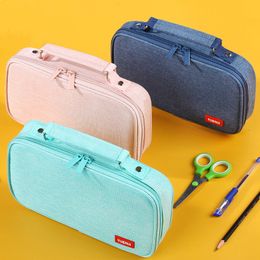 Pencil Bags Student portable pencil case School stationery storage bag Canvas pen case large capacity pen bag for girls Cosmetic bag gifts 230327