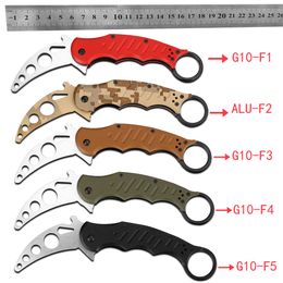 Outdoor Training Karambit Knife Stainless Steel Folding Blade Knives G10 Handle Tactical Pocket EDC Trainer Tool