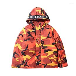 Men's Down Trend Camouflage Coats Men Winter Outdoor Plus Thick Sports Uniform Cotton Parkas Single-Breast Baseball Hooded Jacket