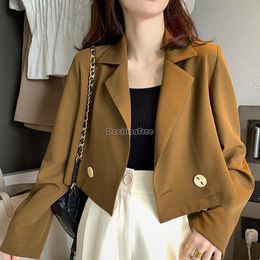 Women's Suits & Blazers Elegant Office Lady Suit Slim Casual Jacket Blazer Commuting Women Work Thin Short Khaki Q212Women's