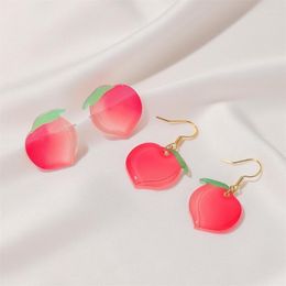 Dangle Earrings & Chandelier Japanese Summer Sweet Peach Earring Acrylic For Women 2023 Girl Fruit Earings Kolczyki JewelryDangle Kirs22