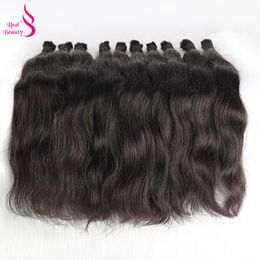 Hair Bulks Real Beauty Human Hair Brazilian Straight Bulk Hair For Braiding Natural Colour No Weft Crochet Braids 230327