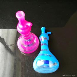 Hookahs Colour striped vase pot New Unique Glass Bongs Glass Pipes Water Pipes Hookah Oil Rigs