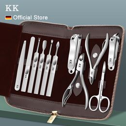 Nail Manicure Set KK 11 in 1 Manicure Tools Professional Nail Clippers Set Stainless Steel Nail Cutter Pliers Scissors Kit Foot Care Hand Care 230325