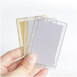 Sublimation Blanks Aluminium Metal Business Cards 3.39 X 2.13X0.01 Inch Name Laser Engraved House Office Customer D Dhhkd