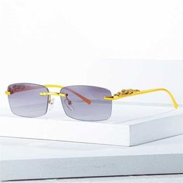 Designer Men's and Women's Beach Couple Sunglasses 20% Off metal head frameless square glasses