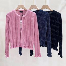 Sexy Hollow Knits Tops Women Designer Knitting Top Long Sleeve Knitted Tee Spring Autumn Knitwear