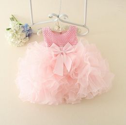 Girl Dresses Retail Luxury Baby Plaid Cheques Bows Tutu Gown Dress 1-5Years Children Birthday Cake Toddler Wedding Formal