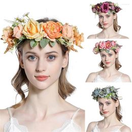 Headpieces Simulation Flower Crown Wreath Boho Floral Hairband Bridal Wedding