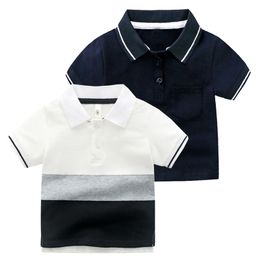 Tshirts Elegant Summer Children Polo Shirt High Quality Boys Tshirts Cotton Fabric Tops Tees Kids Clothes 230327
