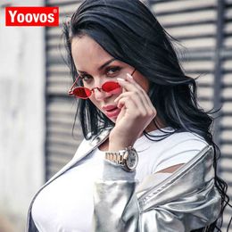 Yoovos Punk Sunglasses Women 2023 Round Luxury Small Frame Sunglasses Women Mirror Oval Brand Designer Gafas De Sol Mujer230328