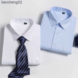 Men's Casual Shirts New Plus Size 9XL Men Dress Short Sleeve Shirt Brand Fashion Designer High Quality Solid Male Clothing Fit Business Shirts W0328