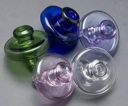 Wholesale Coloured Glass Carb Cap Smoking Accessories with a hole on top 34mm Dia Round ball dome for Quartz thermal banger at mr_dabs