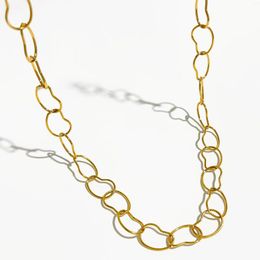 Choker Peri'sbox Modern 18K Gold Pvd Plated Irregular Circle Link Chain Necklace For Women Handmade Chains Jewelry Accessories