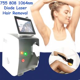 Diode Lazer 755nm 808nm 1064nm 3 Wavelengths Laser Hair Removal Machine 12 Bar Spa Salon Professional Use