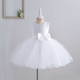Girl's Dresses Yoliyolei Girl Dresses Costume Clothes Flower Girl Party Birthday Ball Gown Baby Kids Toddler Children Vestido with two Bowknot