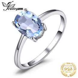 Ring Jewellery Palace Oval Natural Blue Topaz Women's 925 Sterling Silver Jewellery Women's Unique Fashion Gemstone Engagement Ring Z0327