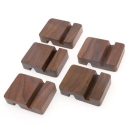 Creative Solid Wood Black Walnut Mobile Phone Holder Flat Support Desktop Simple Beech Lazy mobile Phone Base Wooden Base SN5194