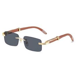 Top Luxury Designer Sunglasses 20% Off frameless wood spring leg tide frame glasses