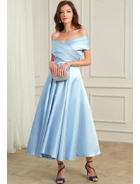 Party Dresses A-Line Sexy Cocktail Dress Off Shoulder Short Sleeve Ankle Length Birthday Homecoming Gowns Robe De Soriee Vestidos Festa