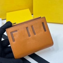 Luxury European and American designer short wallet mens leather zipper card holder fashion leather wallet change bag card bag womens wallet with gift box wholesale