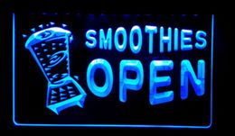 LS0197 LED Strip Lights Sign Open Smoothies Drink 3D Engraving Free Design Wholesale Retail