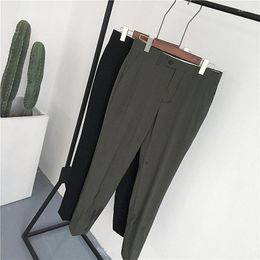 Men's Pants 2023 Autumn Slim Extra Long For Tall And Thin Man Korean Fashion 120cm Pencil Male Army Green Trousers