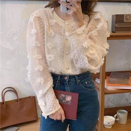 Women's Blouses Flowers Sweet Women Two Pieces Sets Loose All Match Shirts Autumn Chic 2023 Casual Office Lady Slim Femme Tank Tops