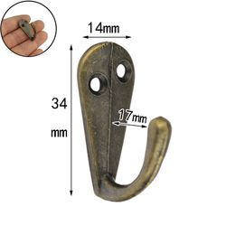 Storage Holders & Racks Single Prong Hook Hanger Antique Bronze 3.4cm x 1.4cm for Clothes Coat Robe Purse Hat