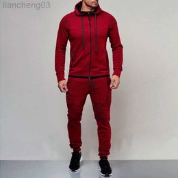 Men's Tracksuits 2 pieces Autumn Running tracksuit men Sweatshirt Sports Set Gym Clothes Men Sport Suit Training Suit Sport Wear Outdoor W0328