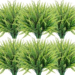 Decorative Flowers Artificial Plants Green Persian Fern Leaves Home Decor Fake Plant Plastic Wedding Party Table Balcony
