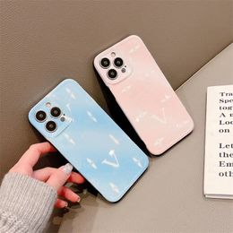 Fashion Bright Phone Cases IPhone 11 Pro 14 Plus Brand Decorative Pattern Gradient Printing Soft Plastic All-inclusive Silicone Phone Case