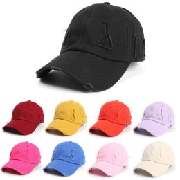 wholesale plain blank soft worn out baseball caps women dad unstructured 6 panel ripped hats distressed