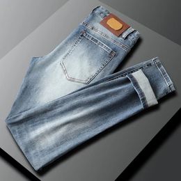 2023 Designer classic men's jeans fashion vaqueros designer high-end pure black jeans slim pants stretch chino pants