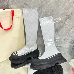 top autumn socks Flat Long boots fashion Knitted elastic boot designer Alphabetic lady Letter Thick platform women shoes Large2023