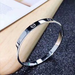 Designer Jewellery Carti love bracelet bangle Silver female silver closed mouth single simple and versatile engraved for girlfriend