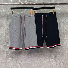 Men's Shorts 2023 Fashion Brand Casual Men Summer Panelled Striped Sports Knee Length Pants Straight Jogger Track