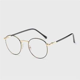 Top Luxury Designer Sunglasses 20% Off Retro Round Full-frame Women Eyeglasses Spectacle Female Optical Reading Computer Eye Frame Men 9765