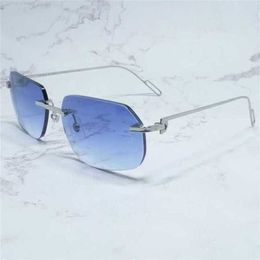 Top Luxury Designer Sunglasses 20% Off Metal Men Rimless Vintage Glasses Shades Eyewear Desinger Brand Protect Decoration Trending ProductKajia