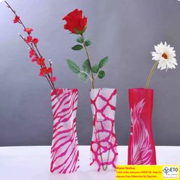 Creative Clear Ecofriendly Foldable Folding Flower PVC Vase Unbreakable Reusable Home Wedding Party Decoration DHL