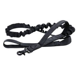 Dog Collars & Leashes Tactical Bungee Leash 2 Handle Quick Release Cat Pet Elastic Leads Rope Military Training