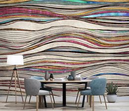 Wallpapers Est 8d Abstract Line Wall Paper Mural 3D Golden Stripe Wallpaper Sticker For Living Room Background Murals Decor