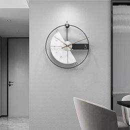 Wall Clocks Nordic Metal For Living Room Furniture Decorative Clock Creative Personality Light Luxury Entrance Silent