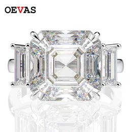 Band Rings OEVAS Luxury Solid 925 Sterling Silver Created Moissanite Gemstone Wedding Engagement Diamonds Ring Fine Jewellery Gift Wholesale Z0327