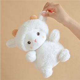 Soft White Sheep Plush Toys Cute Baby Appease Doll Stuffed Cartoon Animal Sleeping Mate Pillow Kawaii Room Bed Decor Gift LA582