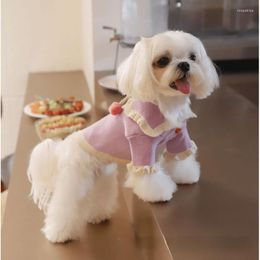 Dog Apparel Cat Small Knit Sweater Coat Garment Winter Pet Lapel Clothing Puppy Knitting Clothes Vest Costume Products