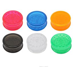 Smoking Pipes Convenient plastic cigarette grinder 63mm triple glossy sharp teeth manual grinding box multi-color
